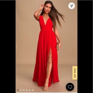 Lulu’s heavenly hues red maxi dress